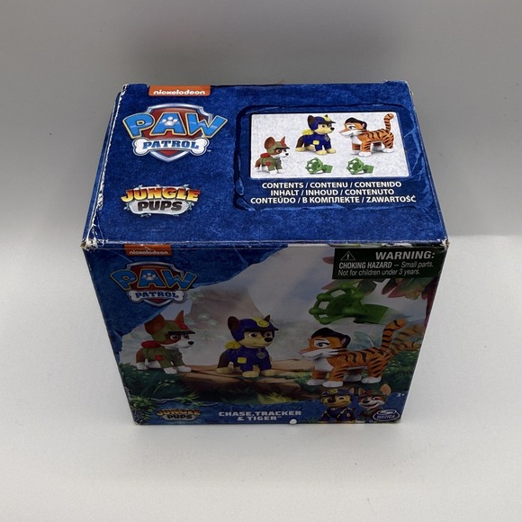 PAW Patrol Jungle Pups Chase Tracker & Tiger Figure Lot Spin Master Toy Set - Picture 2 of 7